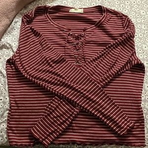 Pink Republic Plus Size Women’s Lettuce-Trimmed Top